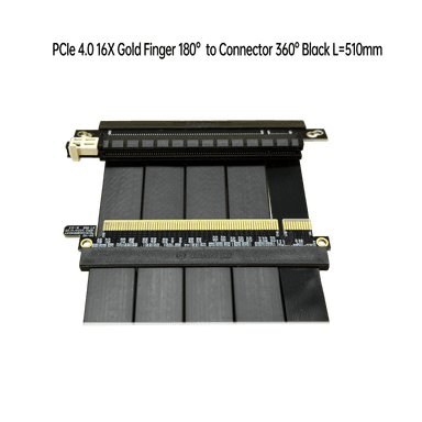 PCIe 4.0 16X 金手指 180° 對 連接器 360° 黑 L=510mm