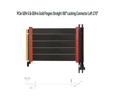 PCIe GEN-5 & GEN-6 金手指 直180°對 卡扣式連接器左角 270°