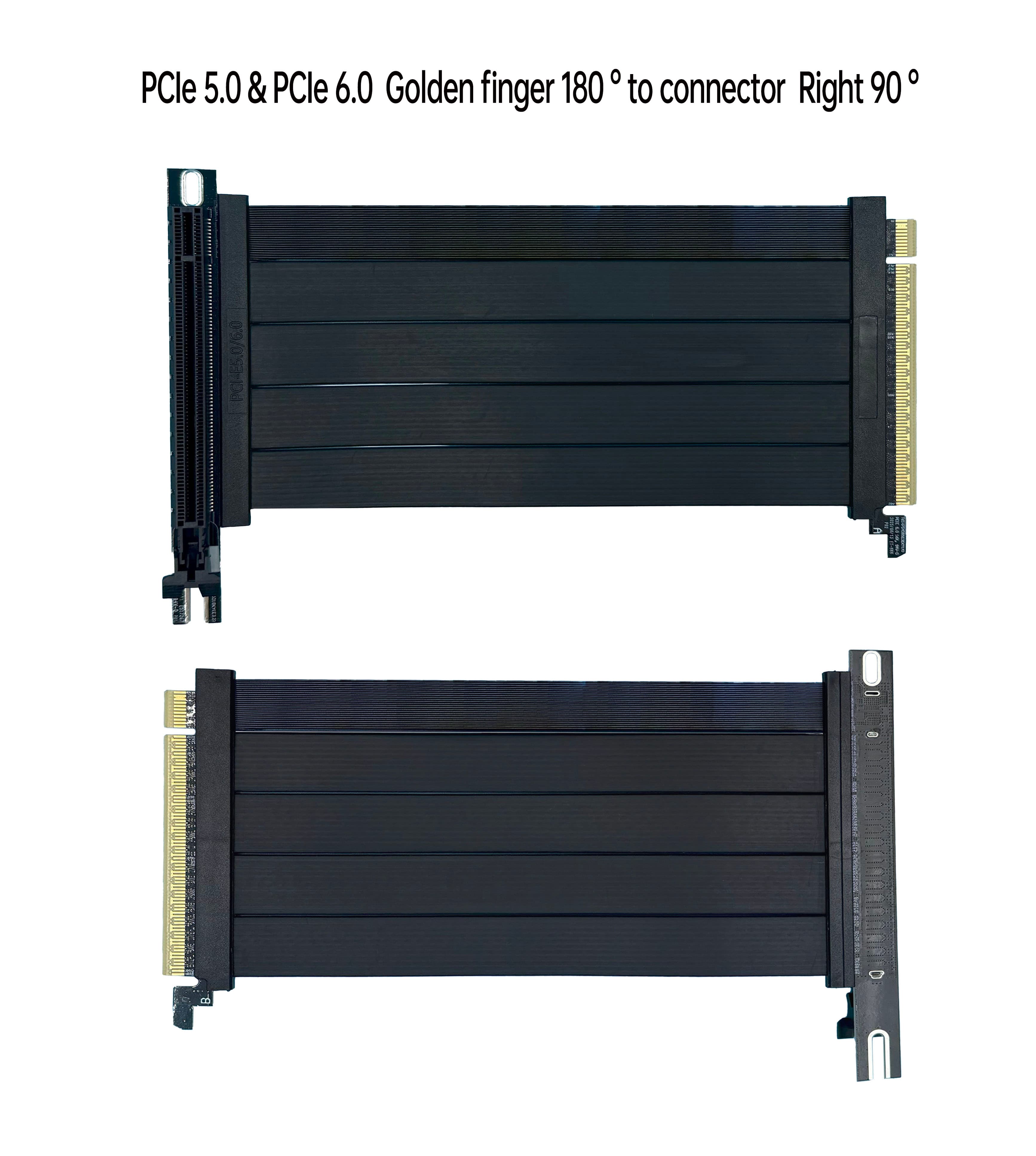  PCIe 5.0 & PCIe 6.0金手指180°對 卡扣式連接器 °