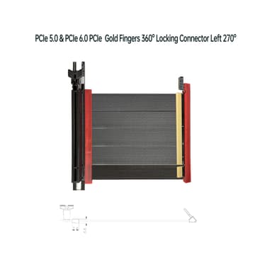 PCIe GEN-5 & GEN-6 金手指 360°對 卡扣式連接器左角 270°