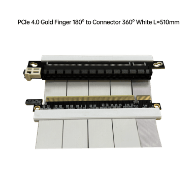 PCIe 4.0 金手指180° 對 連接器360° 白色 L=510mm