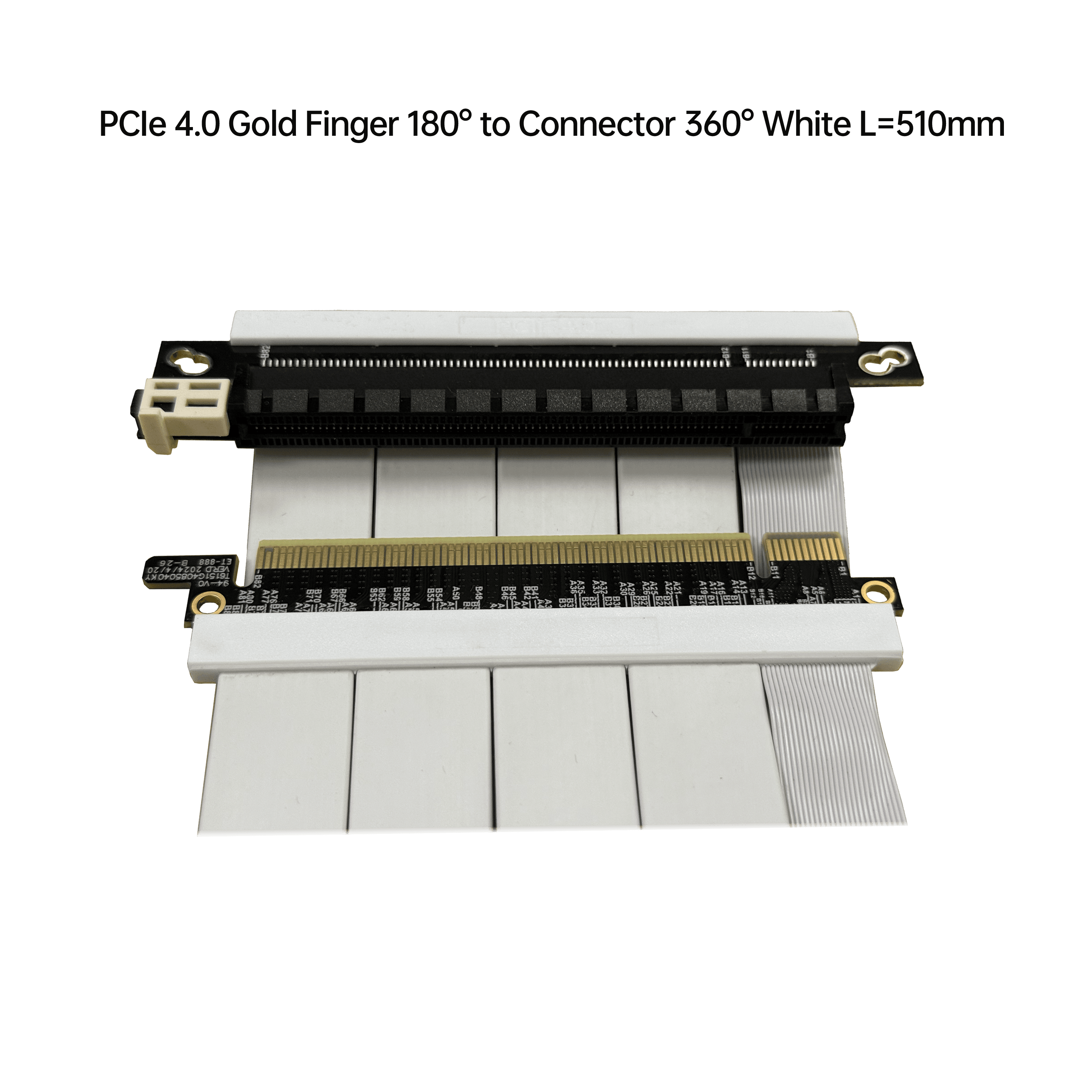 PCIe 4.0 金手指180° 對 連接器360° 白色 L=510mm